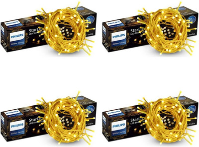 PHILIPS 72 LEDs 12 m Yellow Steady String Rice Lights(Pack of 4)