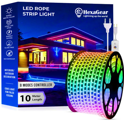 HexaGear 1300 LEDs 10 m Multicolor Flickering Strip Rice Lights(Pack of 1)