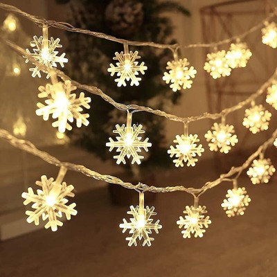 MACVL5 20 LEDs 4 m Yellow Steady Snow Flake Rice Lights(Pack of 1)