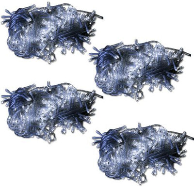 inooBeam 40 LEDs 11.01 m White Steady String Rice Lights(Pack of 4)