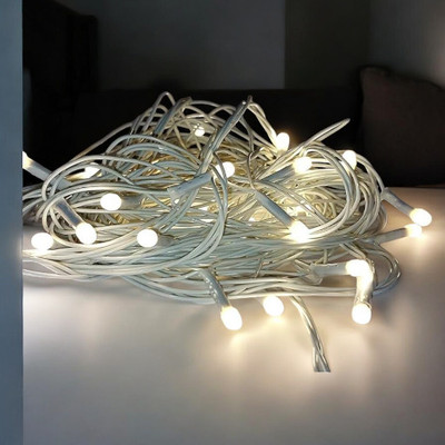 HASRU 100 LEDs 10.01 m White Steady Bulb Rice Lights(Pack of 3)