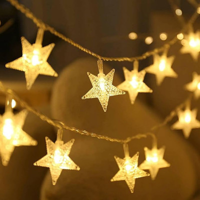 XERGY 14 LEDs 3 m Yellow Steady Star Rice Lights(Pack of 1)