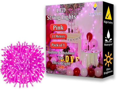 FIZZYTECH 40 LEDs 11 m Pink Color Changing String Rice Lights(Pack of 1)