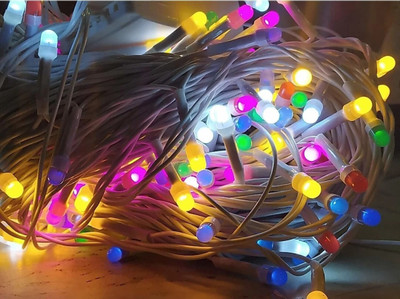 AP Source 140 LEDs 40 m Multicolor Flickering, Steady Bulb Rice Lights(Pack of 1)