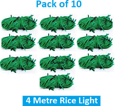 Sauran 15 LEDs 4 m Green Steady String Rice Lights(Pack of 10)