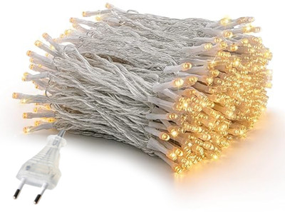 MANSAA 80 LEDs 10 m Yellow Steady String Rice Lights(Pack of 1)
