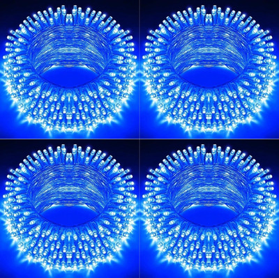 spark world 74 LEDs 21 m Blue Steady Bulb Rice Lights(Pack of 4)