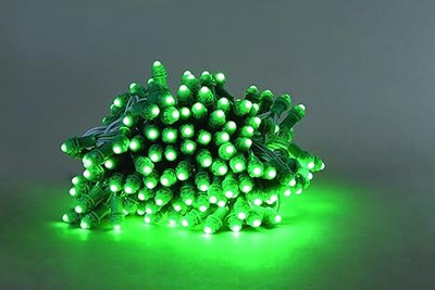 StrawHat 50 LEDs 6.096 m Green Steady Bulb Rice Lights(Pack of 1)