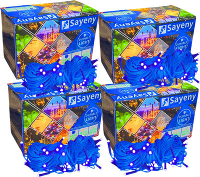 SAYENY 40 LEDs 15 m Blue Steady String Rice Lights(Pack of 4)