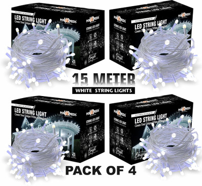 Daily Needs Shop 40 LEDs 15 m White Steady String Rice Lights(Pack of 4)