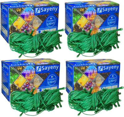 SAYENY 40 LEDs 15 m Green Steady String Rice Lights(Pack of 4)