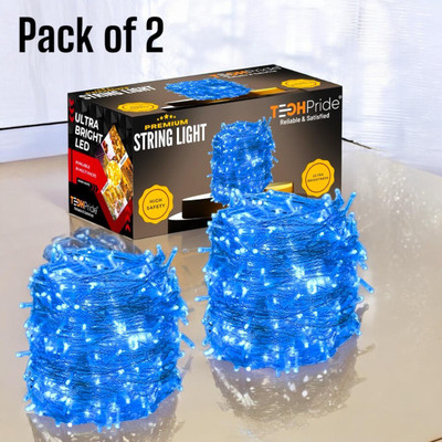 TechPride 40 LEDs 11 m Blue Steady String Rice Lights(Pack of 2)