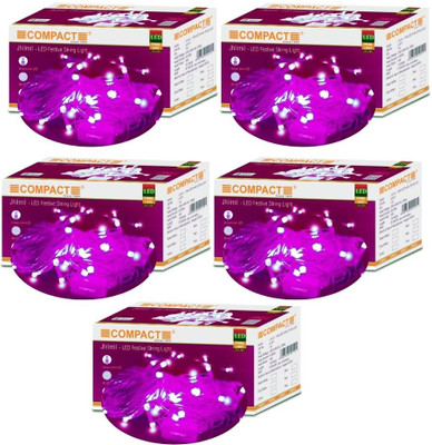 COMPACT 46 LEDs 10 m Pink Steady String Rice Lights(Pack of 5)