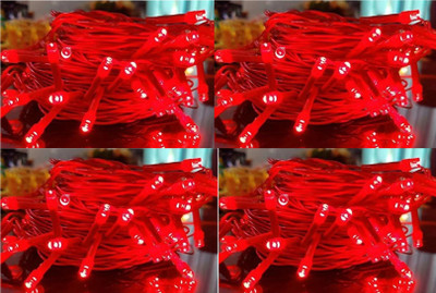 Local Charm 224 LEDs 13 m Red Steady String Rice Lights(Pack of 4)
