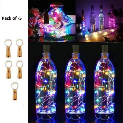 MAHI HOME DECOR 20 LEDs 2 m Multicolor Steady Bulb Rice Lights(Pack of 5)
