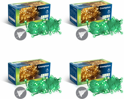 Crompton 48 LEDs 10 m Green Steady String Rice Lights(Pack of 4)