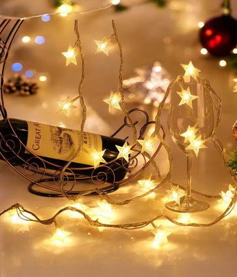 HASRU 14 LEDs 3.5 m Yellow Flickering Star Rice Lights(Pack of 1)