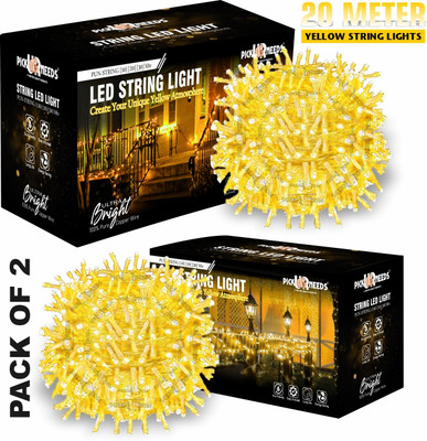 Pick Ur Needs 60 LEDs 20 m Beige Steady String Rice Lights(Pack of 2)