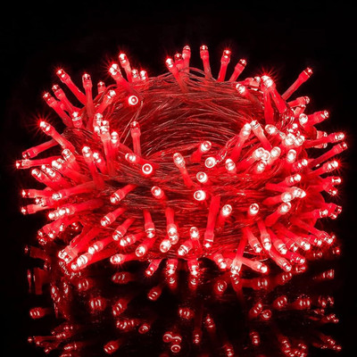 Lexton 40 LEDs 10 m Red Steady, Flickering String Rice Lights(Pack of 2)