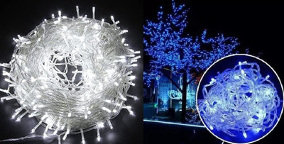 REIRSON 40 LEDs 10 m White, Blue Steady Bulb Rice Lights(Pack of 2)