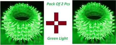 Growvibe 60 LEDs 20 m Green Steady Bell Rice Lights(Pack of 2)