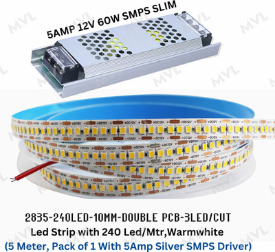 K7 Electric 240 LEDs 5 m Yellow Steady Strip Rice Lights(Pack of 1)