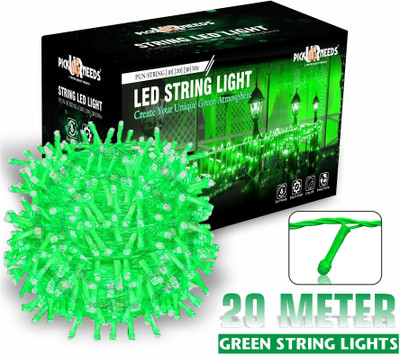 Pick Ur Needs 60 LEDs 20 m Green Steady String Rice Lights(Pack of 1)