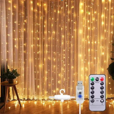 TechPride 300 LEDs 3 m Yellow Flickering String Rice Lights(Pack of 1)