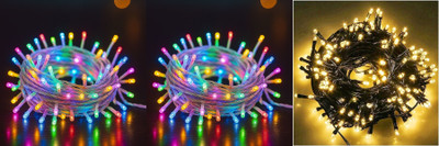 PKG 40 LEDs 11 m Multicolor Steady String Rice Lights(Pack of 3)