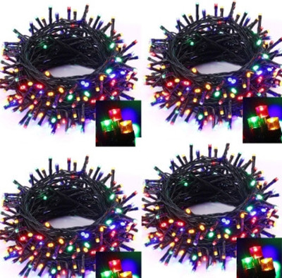 ishumi 60 LEDs 15 m Multicolor Steady, Flickering, Color Changing Bulb Rice Lights(Pack of 4)