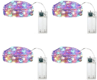 xenith 30 LEDs 3 m Multicolor Steady String Rice Lights(Pack of 4)