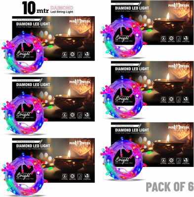 Daily Needs Shop 24 LEDs 10 m Multicolor Flickering String Rice Lights(Pack of 6)