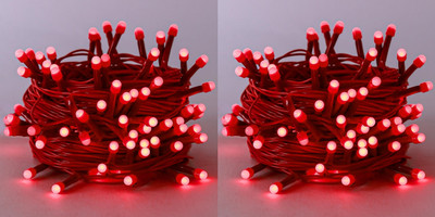 Errol 36 LEDs 11 m Red Steady String Rice Lights(Pack of 2)