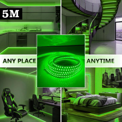 HexaGear 110 LEDs 5 m Green Steady Strip Rice Lights(Pack of 1)