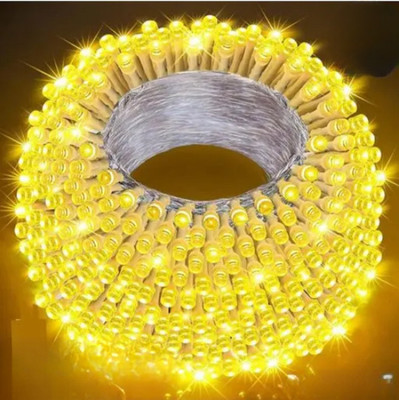 Zebrilla 40 LEDs 15 m Yellow Steady, Flickering String Rice Lights(Pack of 1)