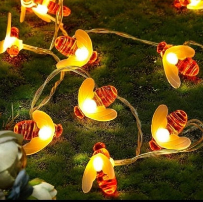 Silicon 25 LEDs 15 m Yellow Steady Butterfly Rice Lights(Pack of 1)