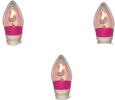 STS 3 LEDs 10 m Pink Flickering Diya Rice Lights(Pack of 3)