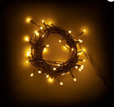 Poddar 40 LEDs 10 m Gold Steady String Rice Lights(Pack of 10)