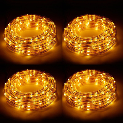 Teeirt 54 LEDs 11 m Yellow Steady String Rice Lights(Pack of 4)
