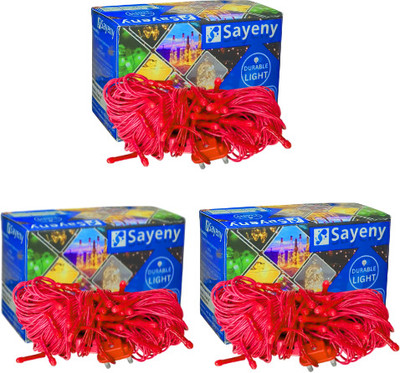 SAYENY 40 LEDs 15 m Red Steady String Rice Lights(Pack of 3)