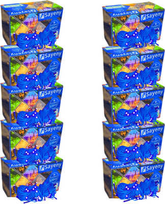 SAYENY 40 LEDs 15 m Blue Steady String Rice Lights(Pack of 10)