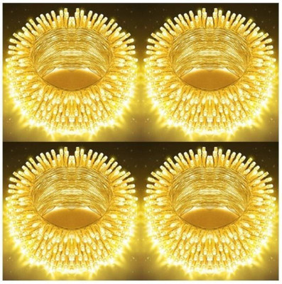 TRAVON 44 LEDs 12 m Yellow Steady String Rice Lights(Pack of 4)