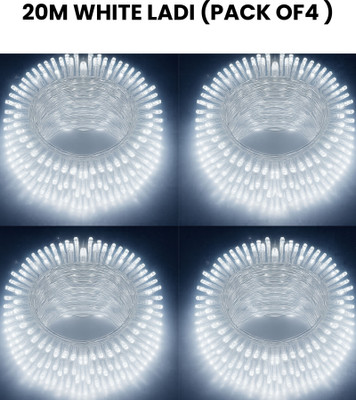 spark world 58 LEDs 15.5 m White Steady Bulb Rice Lights(Pack of 4)