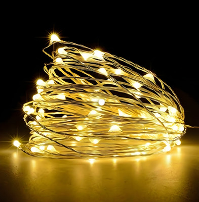 Lumicub 62 LEDs 20.5 m Yellow Color Changing, Flickering, Steady String Rice Lights(Pack of 2)