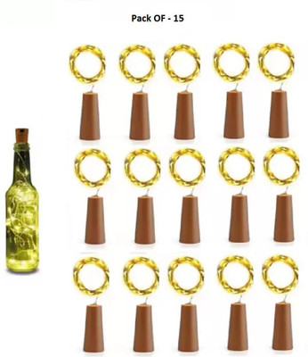 Raga Plus 20 LEDs 2 m Yellow Steady Bulb Rice Lights(Pack of 15)