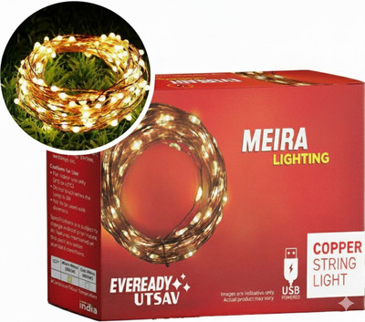 Meira Jewellery 100 LEDs 10 m Yellow Steady String Rice Lights(Pack of 1)