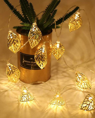 Homesake 14 LEDs 5 m Gold Steady Leaf Rice Lights(Pack of 1)