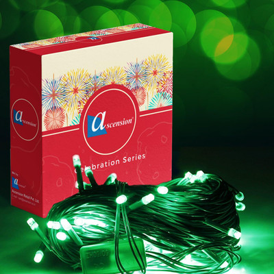 Ascension 40 LEDs 10.9 m Green Steady Bulb Rice Lights(Pack of 1)