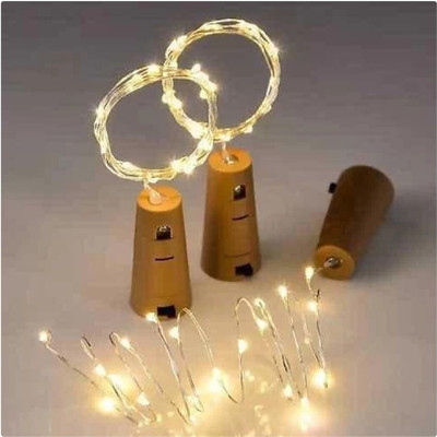 MAHI HOME DÉCOR 20 LEDs 1.98 m Yellow Steady String Rice Lights(Pack of 2)