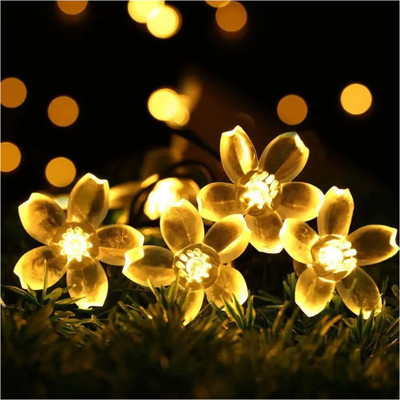 FStyler 16 LEDs 5.49 m Gold Steady Flower Rice Lights(Pack of 1)